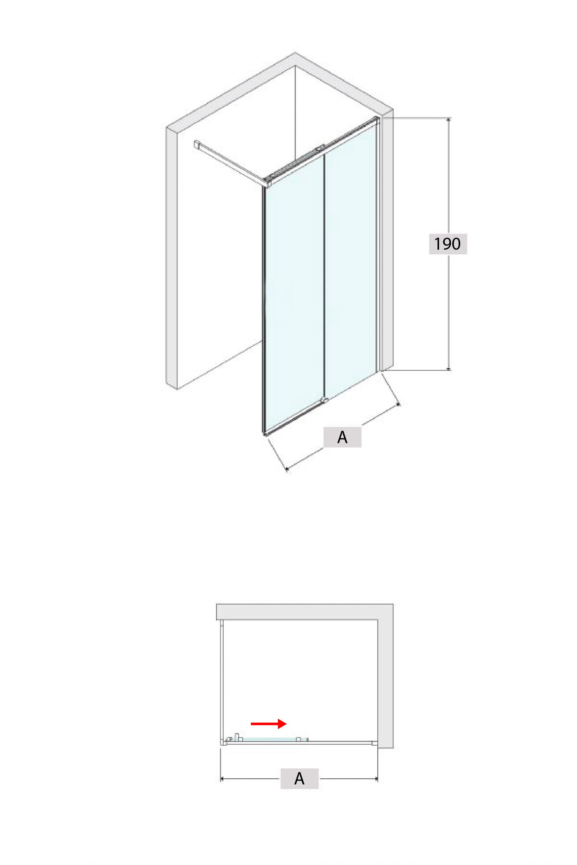 Box Doccia Walk-in scorrevole