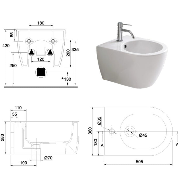 VASO/BIDET PRIME SOSPESO