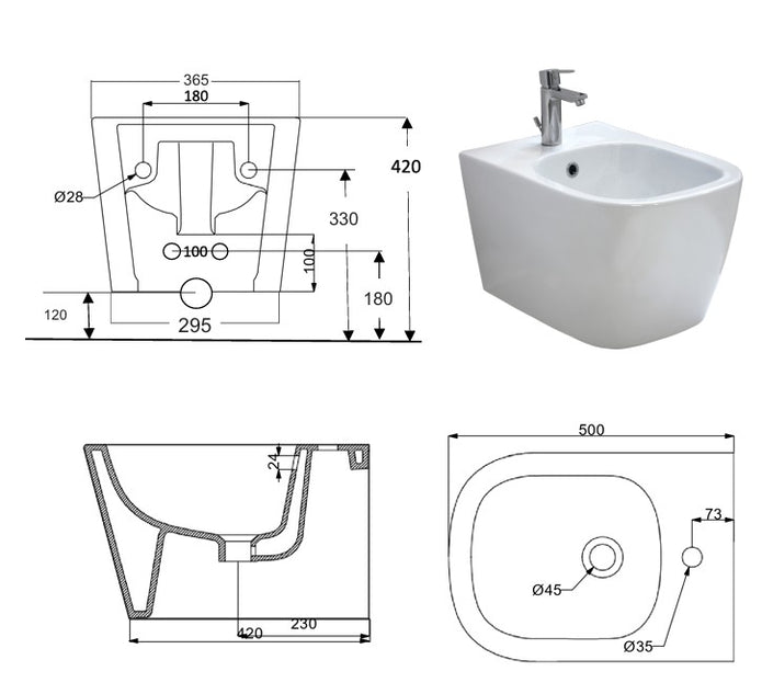 VASO/BIDET TREND SOSPESA RIMLESS