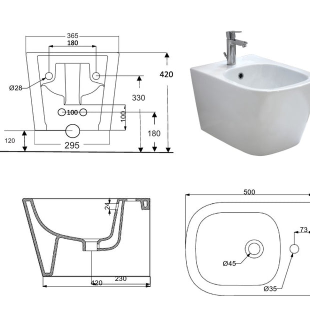 VASO/BIDET TREND SOSPESA RIMLESS