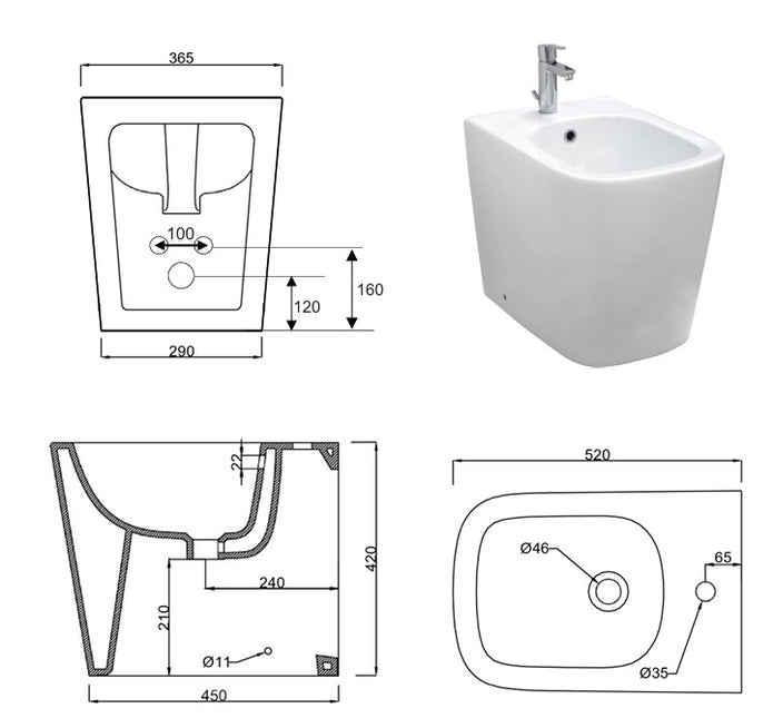 VASO/BIDET TREND TERRA FILOMURO RIMLESS