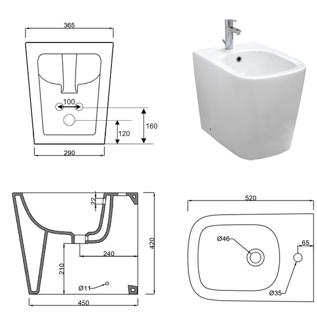 VASO/BIDET TREND TERRA FILOMURO RIMLESS