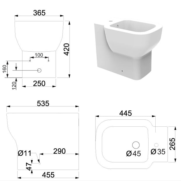VASO/BIDET QUBE