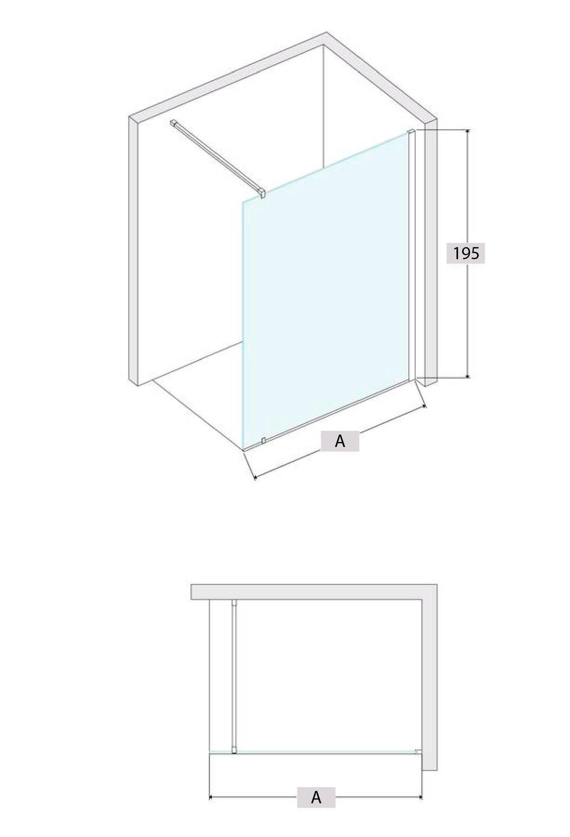 Box Doccia Walk-in Screen Gold