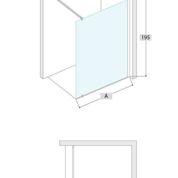 Box Doccia Walk-in Screen Frame Nero