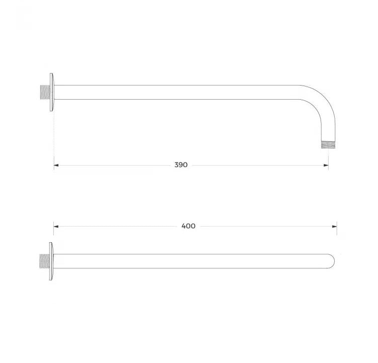 Set soffione con braccio doccia Rame rotondo