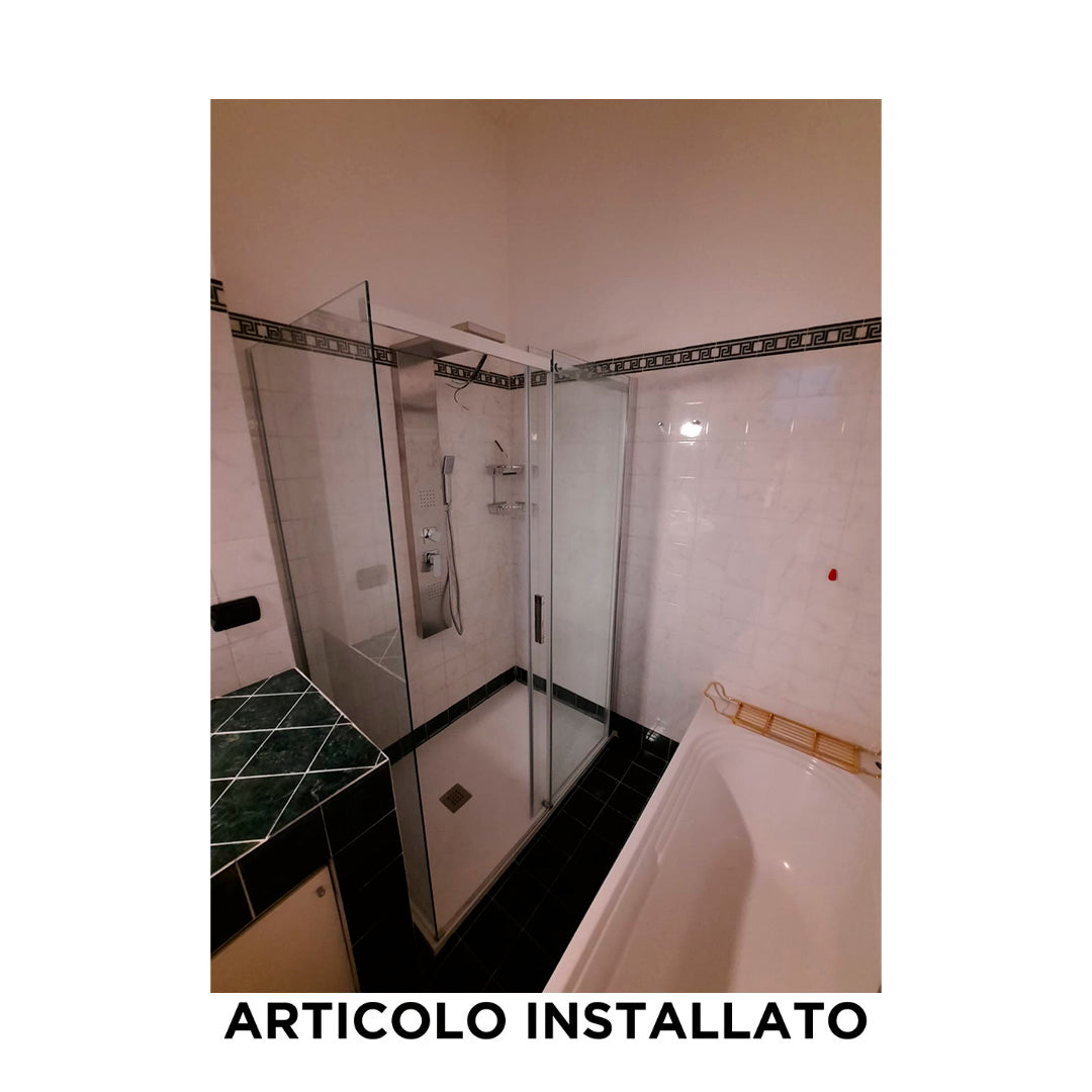 Box Doccia con Porta Scorrevole e Profili al vivo Due Lati Trasparente