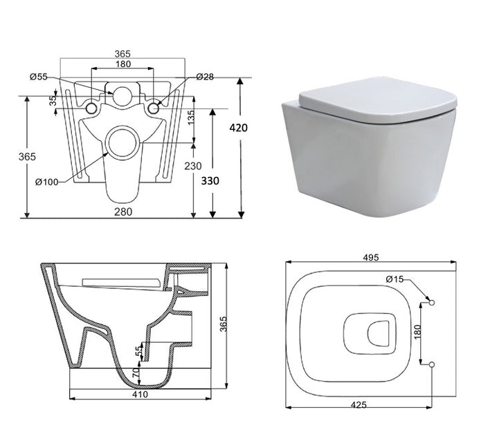 VASO/BIDET TREND SOSPESA RIMLESS