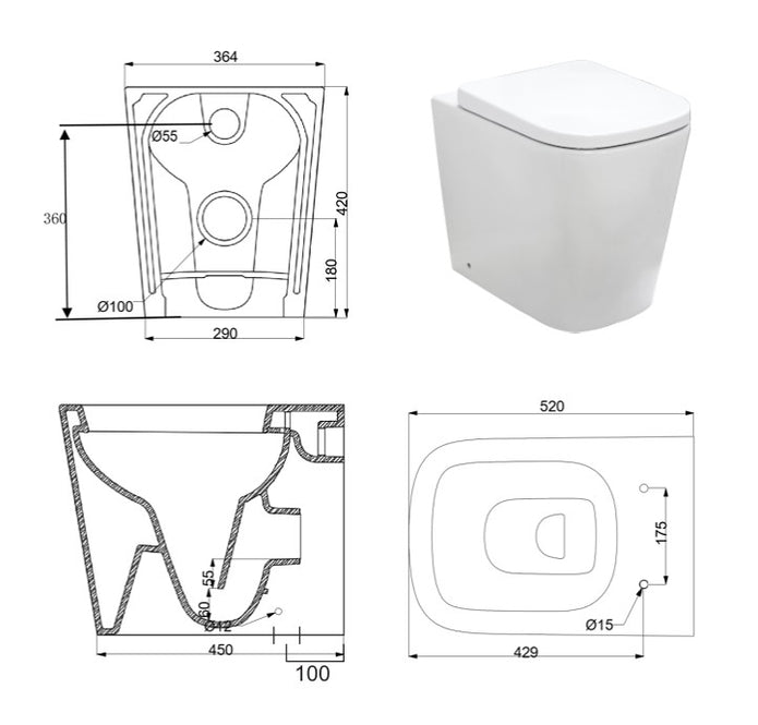 VASO/BIDET TREND TERRA FILOMURO RIMLESS