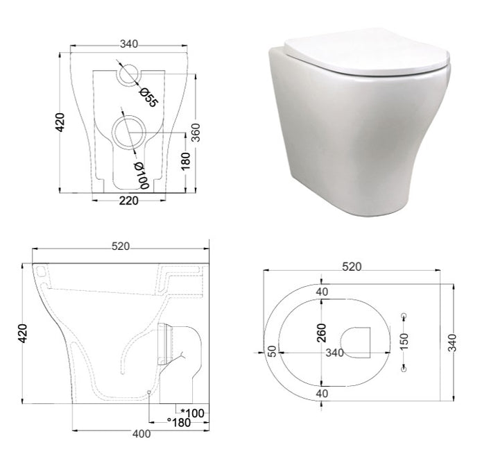 VASO/BIDET WAVE TERRA RIMLESS