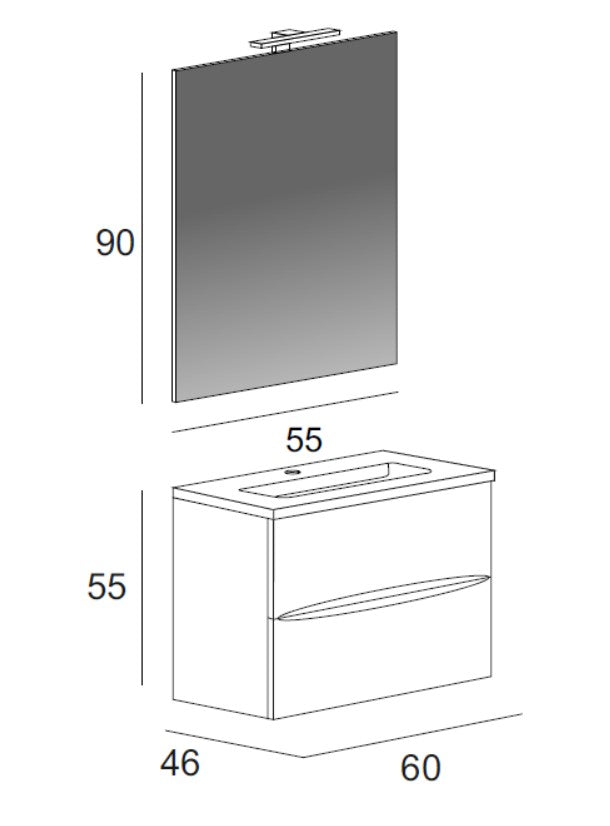 Composizione Mobile lavabo sospeso Life