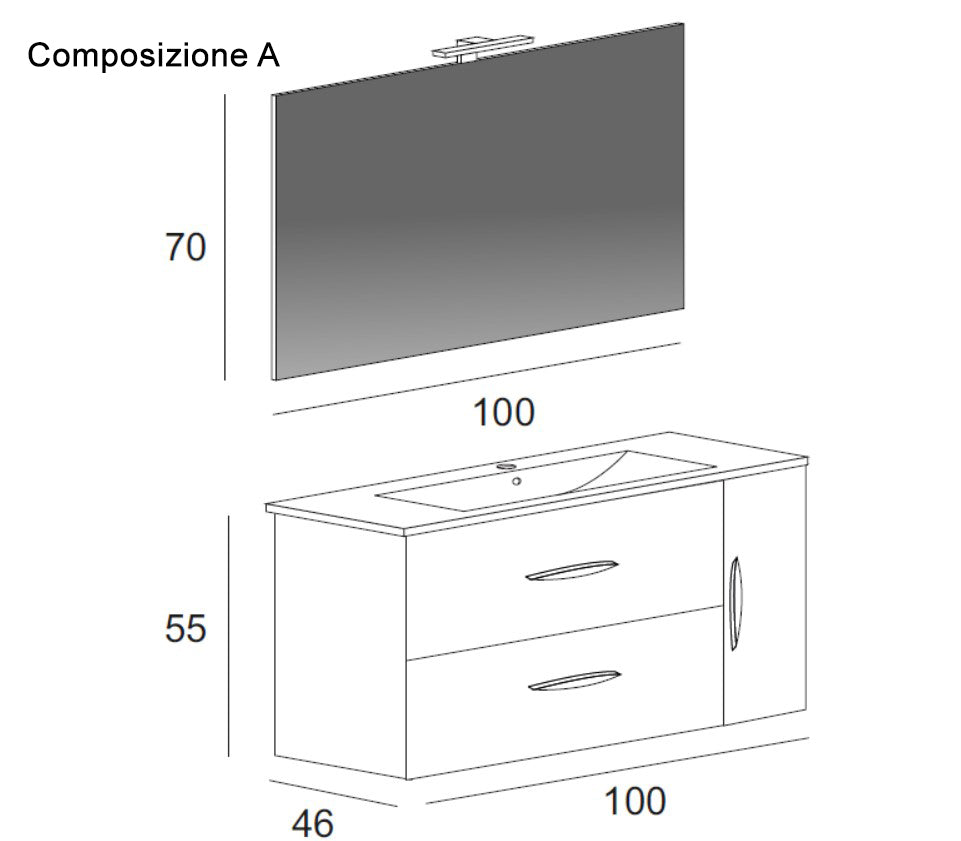 Mobile lavabo sospeso Simon