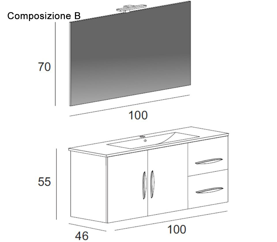 Mobile lavabo sospeso Simon