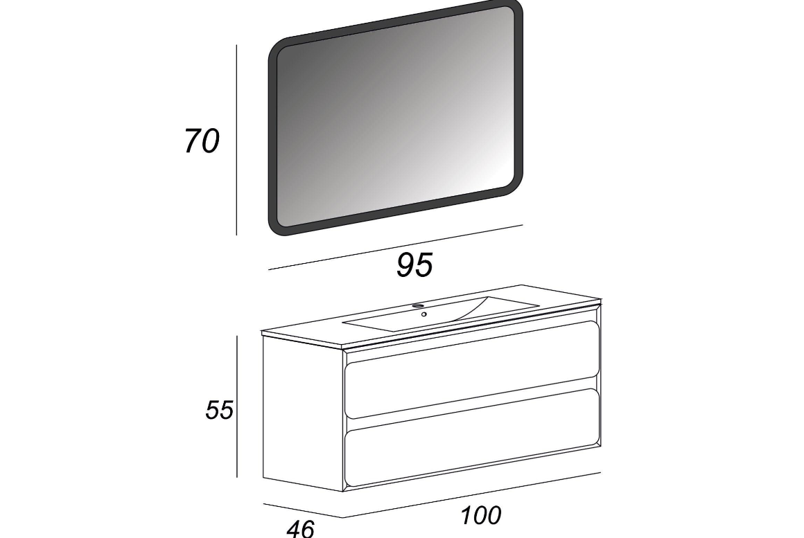 Composizione Mobile lavabo sospeso Ultra