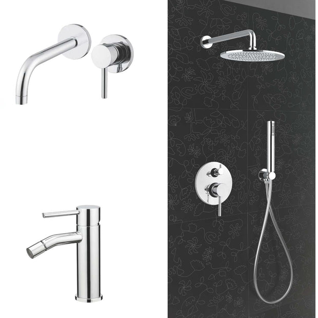 Composizione Saturno Lavabo Incasso Cromo