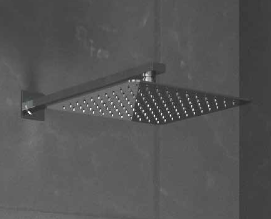 Set soffione con braccio doccia Cromo quadrato