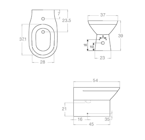 VASO/BIDET TRADIZIONALE CANDY RIMLESS