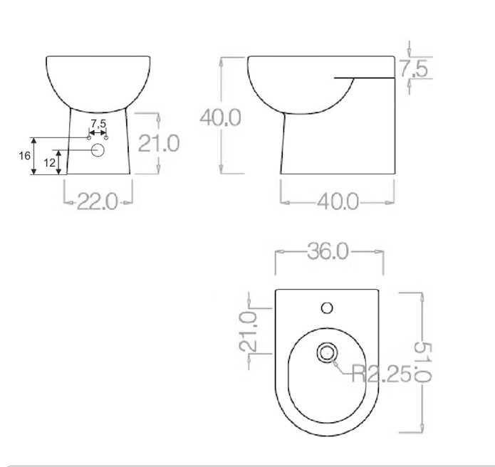 VASO/BIDET TRADIZIONALE CLARA RIMLESS