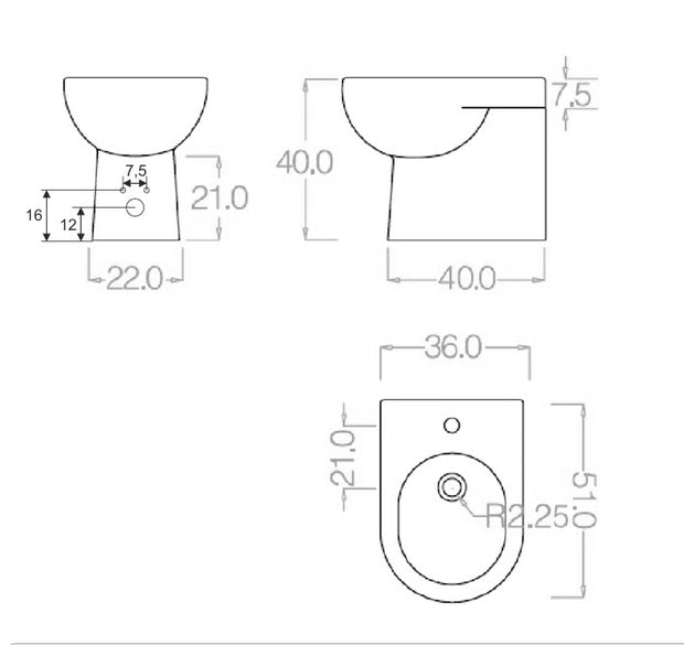VASO/BIDET TRADIZIONALE CLARA RIMLESS