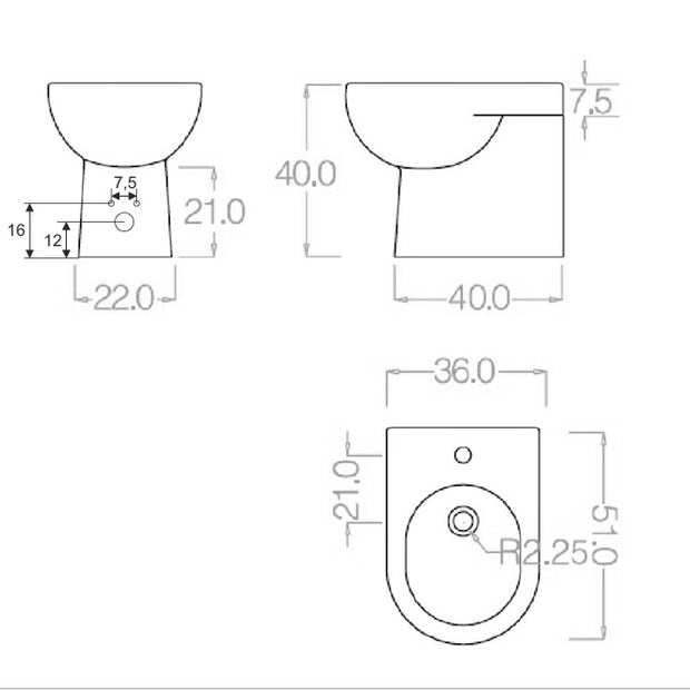VASO/BIDET TRADIZIONALE CLARA RIMLESS