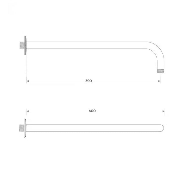 Set soffione con braccio doccia Rame quadrato