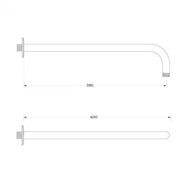 Set soffione con braccio doccia Rame rotondo