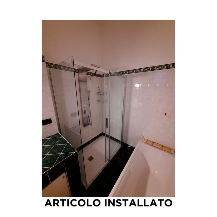 Box Doccia con Porta Scorrevole e Profili al vivo Due Lati Trasparente