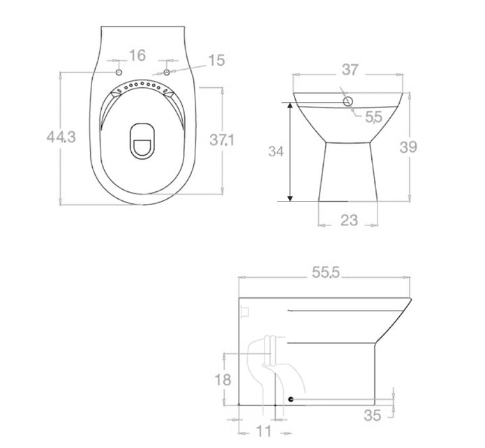 VASO/BIDET TRADIZIONALE CANDY RIMLESS
