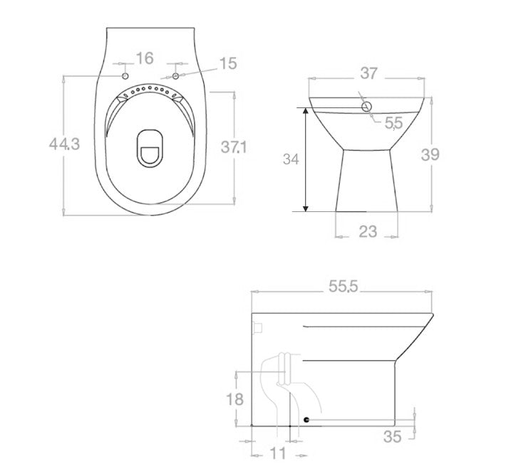 VASO/BIDET TRADIZIONALE CANDY RIMLESS