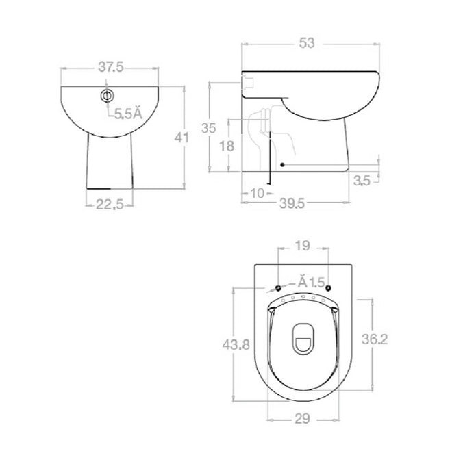 VASO/BIDET TRADIZIONALE CLARA RIMLESS