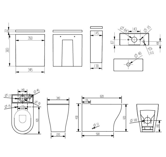 VASO MONOBLOCCO WAVE TERRA RIMLESS